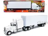Peterbilt 379 Truck with Dry Goods Trailer White ""Long Haul Trucker"" Series 1/32 Diecast Model by New Ray
