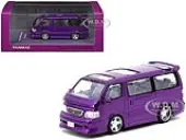 Toyota Hiace Wagon Custom Van RHD (Right Hand Drive) Purple Metallic ""Road64"" Series 1/64 Diecast Model Car by Tarmac Works