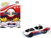 1969 Chevrolet Corvette ""Atomic Bomb"" White with Red and Blue Graphics ""Stuntman Mikes Ride Along Racing"" ""Pop Culture"" 2025 Release 1 1/64 Diecast M