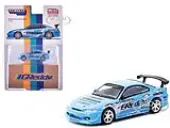 Nissan Silvia (S15) Vertex RHD (Right Hand Drive) ""GReddy"" Light Blue ""Global64"" Series 1/64 Diecast Model by Tarmac Works