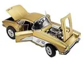 1961 Chevrolet Corvette Gasser ""Rat Finks The Fugitive Vette"" Gold Metallic Limited Edition to 414 pieces Worldwide 1/18 Diecast Model Car by ACME