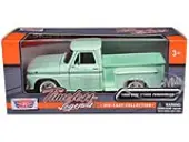 1966 GMC C1000 Fenderside Pickup Truck Light Green ""Timeless Legends"" Series 1/24 Diecast Model Car by Motormax