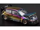Pandem Civic EG6 RHD (Right Hand Drive) Magic Chrome ""Indonesia Diecast Expo 2024 Exclusive"" 1/64 Diecast Model Car by Pop Race