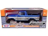 1978 Ford Bronco Ranger XLT (Open Top) with Spare Tire Blue Metallic and Silver ""Timeless Legends"" Series 1/24 Diecast Model Car by Motormax