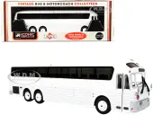 1984 Eagle Model 10 Motorcoach Bus Blank White ""Vintage Bus &amp; Motorcoach Collection"" 1/87 (HO) Diecast Model by Iconic Replicas