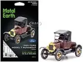 Model Kit 1925 Ford Model T Runabout Dark Red and Black (Moderate Difficulty) Steel Model by Metal Earth