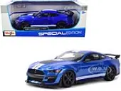 2020 Ford Mustang Shelby GT500 Blue Metallic with White Stripes ""Special Edition"" 1/18 Diecast Model Car by Maisto