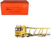 Mercedes-Benz Actros Auto Transporter Yellow 1/64 Diecast Model by GCD