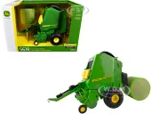 John Deere 561R Round Baler Green with Bale ""Replica Play"" Series 1/16 Diecast Model by ERTL TOMY