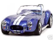1964 Shelby Cobra 427 S/C Blue Metallic with White Stripes 1/18 Diecast Model Car by Road Signature