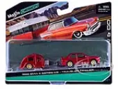 1988 BMW 3 Series M3 Red Metallic with Traveler Trailer ""Tow &amp; Go"" Series 1/64 Diecast Model Car by Maisto