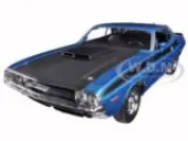 1970 Dodge Challenger T/A Blue Metallic with Black Hood and Black Stripes ""NEX Models"" 1/24 Diecast Model Car by Welly