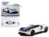2022 Ford GT ""1964 Prototype Heritage Edition"" White Metallic with Blue Hood and Stripe ""Hobby Exclusive"" Series 1/64 Diecast Model Car by Greenlight