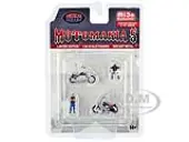 ""Motomania 5"" 4 piece Diecast Set (2 Figures and 2 Motorcycles) Limited Edition to 4800 pieces Worldwide for 1/64 Scale Models by American Diorama