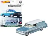 1964 Chevrolet Nova Panel Light Blue Metallic with White Top ""Fast Wagons"" Series Diecast Model Car by Hot Wheels