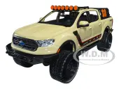 2019 Ford Ranger Lariat FX4 Pickup Truck Sand Tan with Stripes ""Off Road"" Series 1/27 Diecast Model Car by Maisto