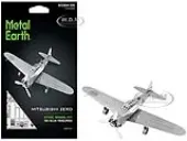 Model Kit Mitsubishi Zero Fighter Aircraft ""Imperial Japanese Navy Air Service"" (Moderate Difficulty) Steel Model by Metal Earth