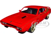 1972 Plymouth GTX Red with Gold Graphics ""Bigtime Muscle"" Series 1/24 Diecast Model Car by Jada