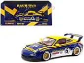 RWB 997 6 Blue Metallic and Yellow with Graphics ""FuelFest Tokyo 2023"" ""Hobby43"" Series 1/43 Diecast Model Car by Tarmac Works