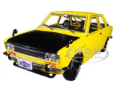 1970 Datsun 510 ""Auto-Japan"" Yellow with Matt Black Hood 1/24 Diecast Model Car by M2 Machines
