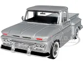 1966 GMC C1000 Fenderside Pickup Truck Silver Metallic ""Timeless Legends"" Series 1/24 Diecast Model Car by Motormax