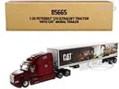 Peterbilt 579 UltraLoft Truck Tractor Red with ""CAT Caterpillar"" Mural Dry Van Trailer ""Transport Series"" 1/50 Diecast Model by Diecast Masters