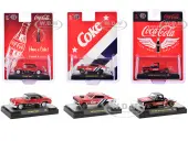 ""Coca-Cola"" Set of 3 pieces Release 43 Limited Edition to 10000 pieces Worldwide 1/64 Diecast Model Cars by M2 Machines