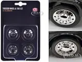 ""Trucker Wheels"" Wheel and Tire Set of 4 pieces for 1/18 Scale Models by ACME