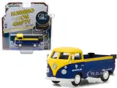 Volkswagen Type 2 (T1) Pickup Truck ""Michelin Tires"" Yellow and Dark Blue ""Running on Empty"" Release 1 1/43 Diecast Model Car by Greenlight