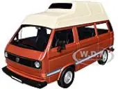 Volkswagen Type 2 (T3) Camper Van Brown Metallic with Cream Top 1/24 Diecast Model Car by Motormax