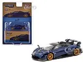 Pagani Imola Argentina Blue Metallic with Black Top ""Global64"" Series 1/64 Diecast Model by Tarmac Works