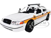 2009 Ford Crown Victoria Police Interceptor White with Yellow and Red Stripes ""Illinois State Police"" ""Hot Pursuit"" Series 10 1/24 Diecast Model Car
