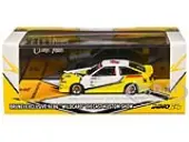 Toyota Sprinter Trueno (AE86) RHD (Right Hand Drive) ""Brunei Diecast Kustom Show 2024"" White and Yellow with Graphics 1/64 Diecast Model Car by Inno