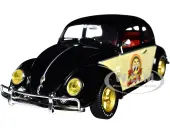 1952 Volkswagen Beetle Deluxe Model Black with Cream Sides and Red Interior ""MoonEyes"" Limited Edition to 5250 pieces Worldwide 1/24 Diecast Model Ca