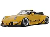2023 Porsche 911 RWB Body Kit Yellow with Black Stripes 1/18 Model Car by GT Spirit