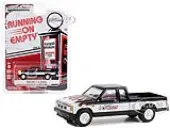 1990 GMC S-15 Sierra Pickup Truck Black and White with Flames ""Flowtech Exhaust"" ""Running on Empty"" Series 16 1/64 Diecast Model Car by Greenlight