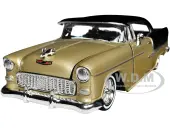 1955 Chevrolet Bel Air Lowrider Hard Top Beige Metallic and Black ""Get Low"" Series 1/24 Diecast Car Model by Motormax