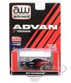 2017 Ford Mustang ""ADVAN Yokohama"" Red and Black Limited Edition to 3600 pieces Worldwide 1/64 Diecast Model Car by Auto World