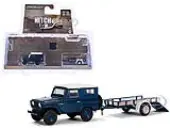 1961 Nissan Patrol Blue with White Top and Utility Trailer ""Hitch &amp; Tow Series"" 31 1/64 Diecast Model Car by Greenlight