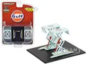 Automotive Double Scissor Lift ""Gulf Oil"" Light Blue ""Double Scissor Lifts"" Series 1 1/64 Diecast Model by Greenlight