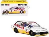 Honda Civic (EF) Kanjo V1 0 Silver Metallic and Yellow (Designed by Jun Imai) ""Kaido House"" Special 1/64 Diecast Model Car by Mini GT
