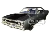 Doms Plymouth Road Runner Gray Metallic with Black Hood Stripe ""Fast &amp; Furious"" Movie 1/24 Diecast Model Car by Jada