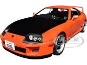 1993 Toyota Supra MK4 (A80) RHD (Right Hand Drive) Orange Metallic with Black Hood 1/18 Diecast Model Car by Solido