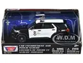 2022 Ford Police Interceptor Utility ""LAPD (Los Angeles Police Department)"" Black and White ""Law Enforcement and Public Service"" Series 1/43 Diecast