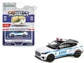 2022 Ford Mustang Mach-E GT White with Blue Stripes ""NYPD (New York City Police Department)"" ""Hot Pursuit"" Series 45 1/64 Diecast Model Car by Greenl