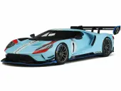 2021 Ford GT MK II 1 Light Blue with White Stripes ""Heritage Edition"" 1/18 Model Car by GT Spirit