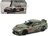 Toyota Supra ""DarwinPro 66G NWB"" Green with Shark Mouth Graphics 1/64 Diecast Model Car by Pop Race