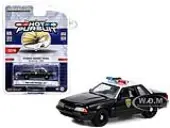 1990 Ford Mustang SSP Black and White ""Wyoming Highway Patrol"" ""Hot Pursuit"" Series 43 1/64 Diecast Model Car by Greenlight