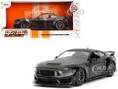 2024 Ford Mustang Dark House Black Metallic with Matt Black Hood and Top ""Bigtime Muscle"" Series 1/24 Diecast Model Car by Jada
