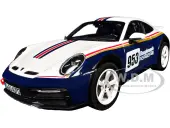 2023 Porsche 911 Dakar 953 ""Roughroads Porsche"" Blue and White with Stripes 1/18 Diecast Model Car by Norev